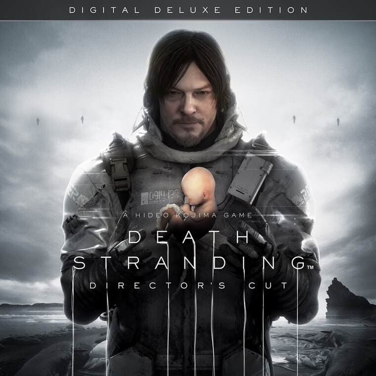 Sam atravessa uma paisagem solitária em Death Stranding