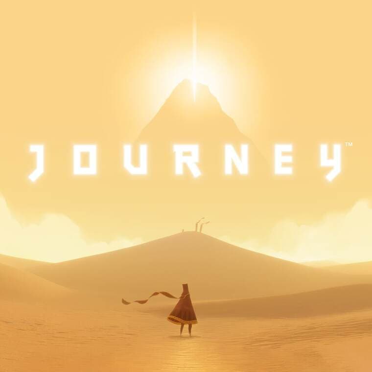 Uma figura atravessa o deserto de Journey