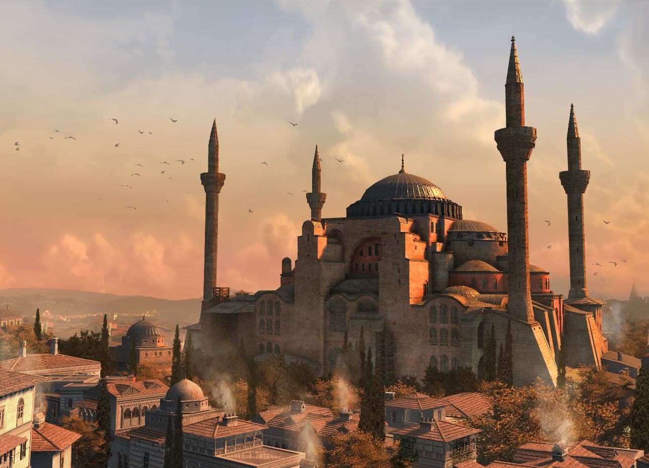 A Hagia Sophia em Assassin's Creed Revelations, já como mesquita otomana. Assassin's Creed Revelations.