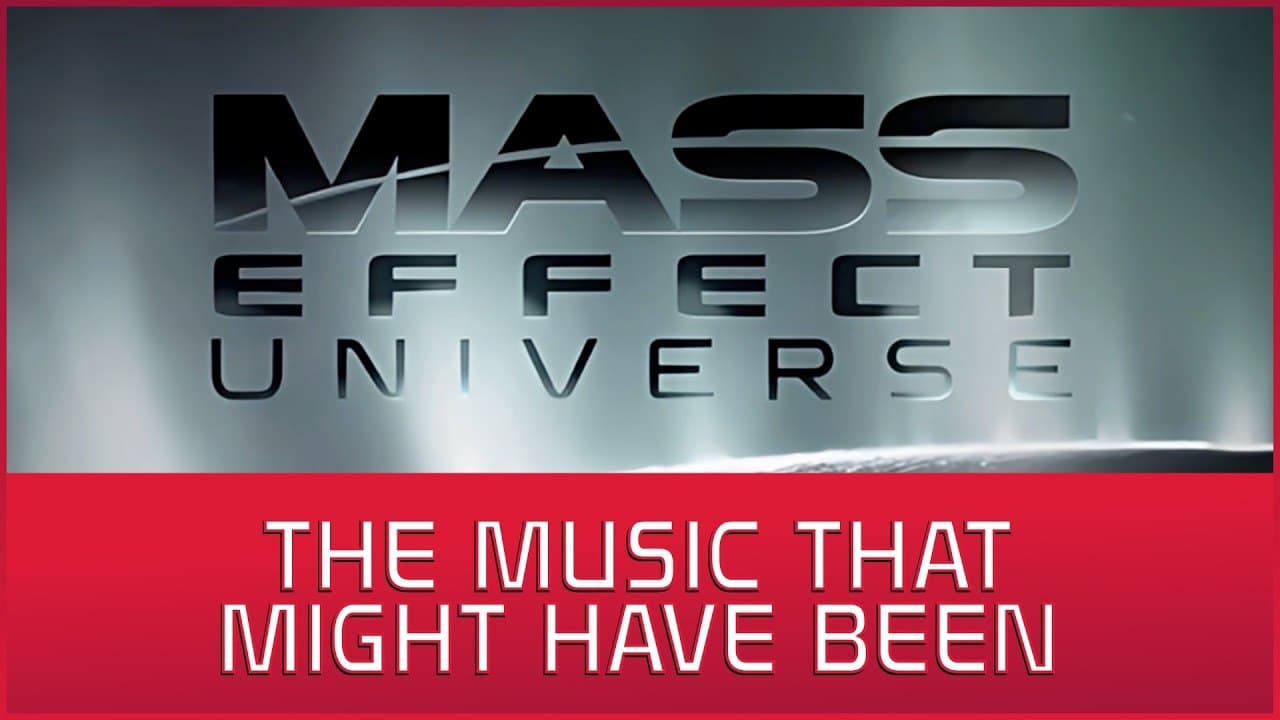 Imagem do vídeo de Austin Wintory com o logotipo de Mass Effect Universe e a frase The Music That Might Have Been