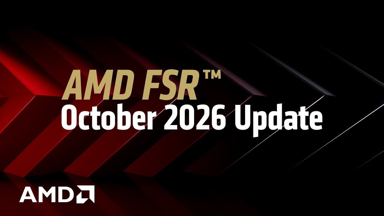 Arte oficial da AMD com o texto AMD FSR October 2026 Update, do vídeo que anunciou o FSR 4.1 no Xbox Series X|S