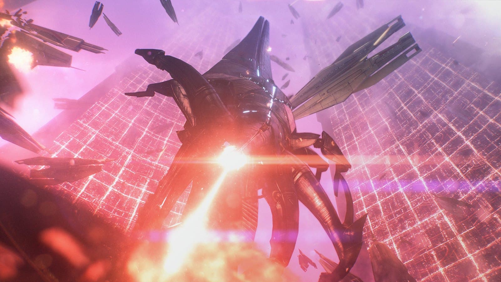 Um Reaper ataca em Mass Effect 3, na Legendary Edition.