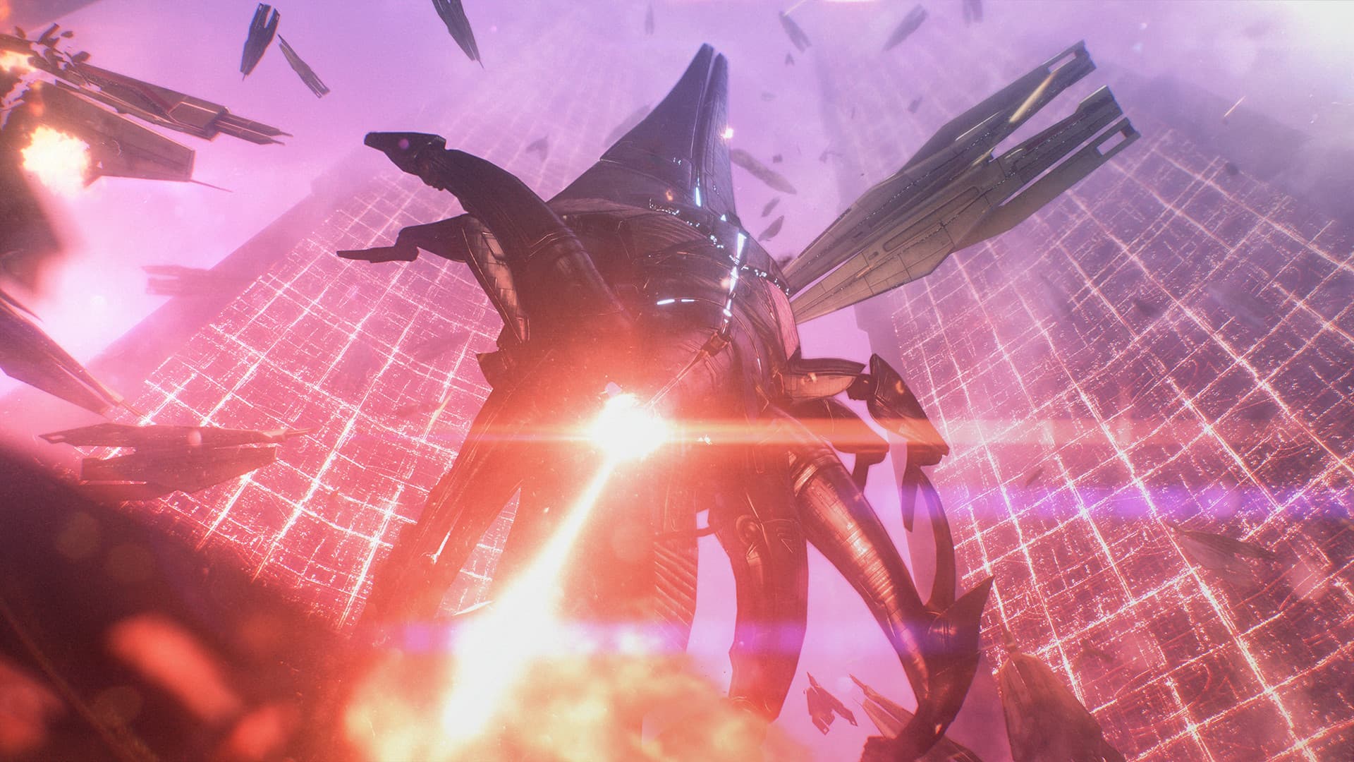 Um Ceifador em plena ação em Mass Effect 3.