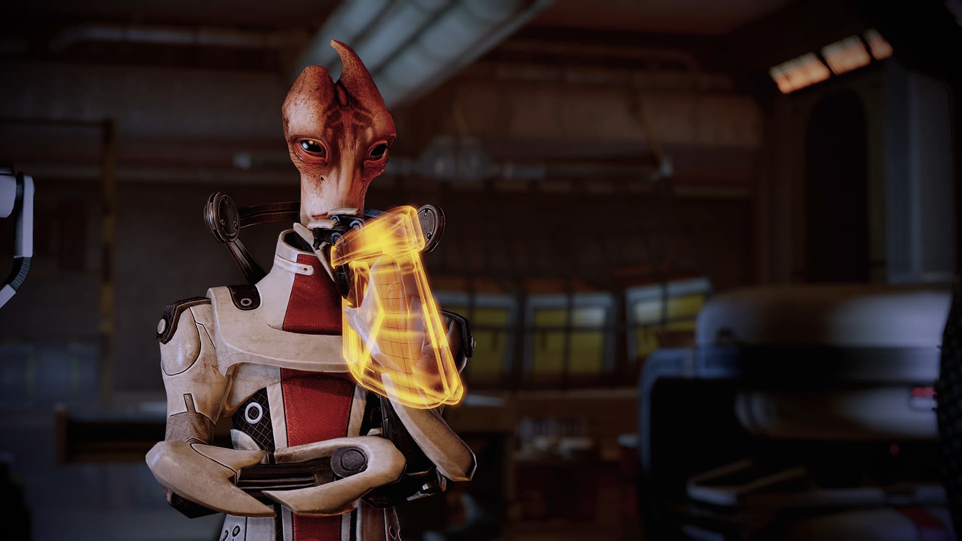 Mordin Solus em Mass Effect 2, uma das figuras mais queridas da trilogia.
