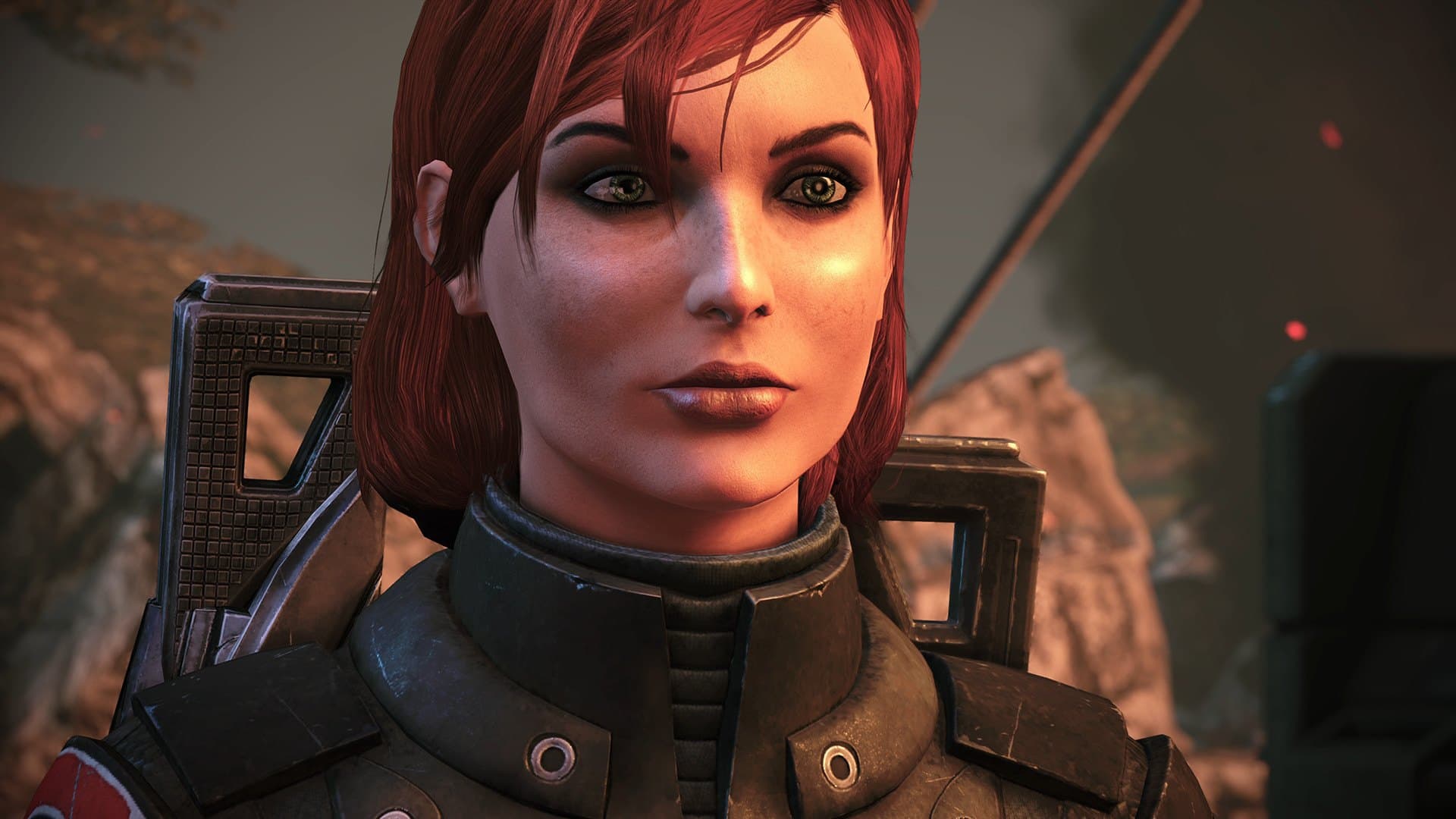 Comandante Shepard em close na Mass Effect Legendary Edition, ilustrando o vazamento do trailer de Mass Effect: Universe