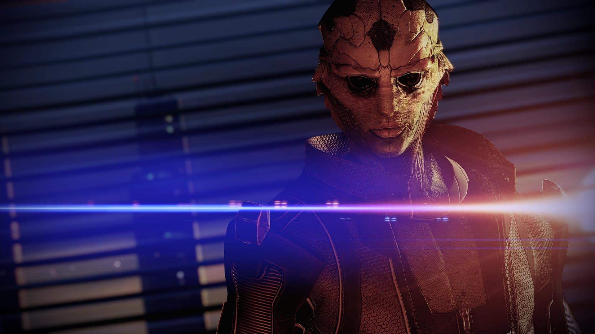 Thane Krios na Mass Effect Legendary Edition. O trailer vazado aposta numa trama de espionagem.