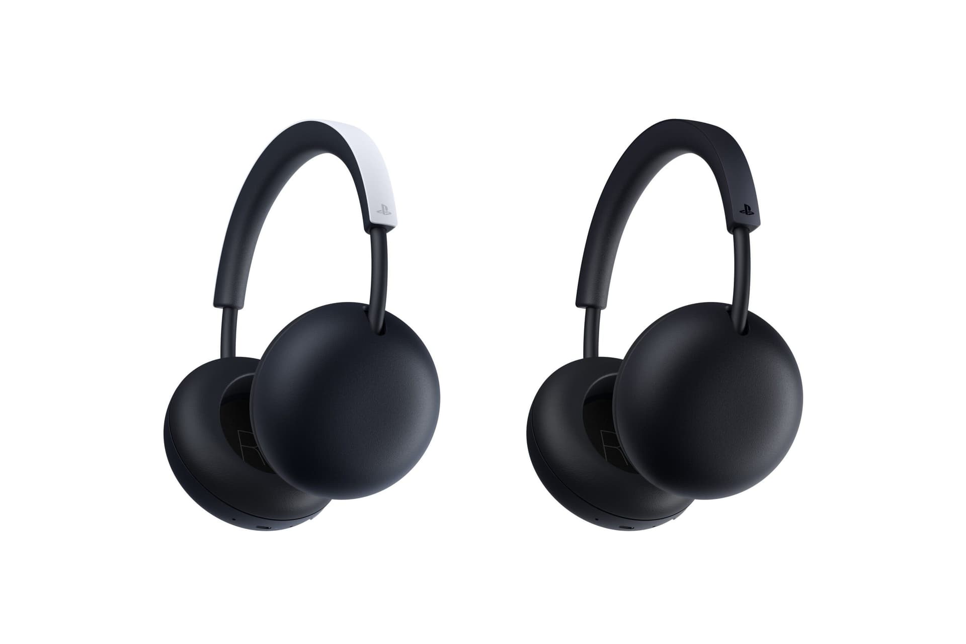 Headset PlayStation Pulse nas cores branca e Midnight Black lado a lado