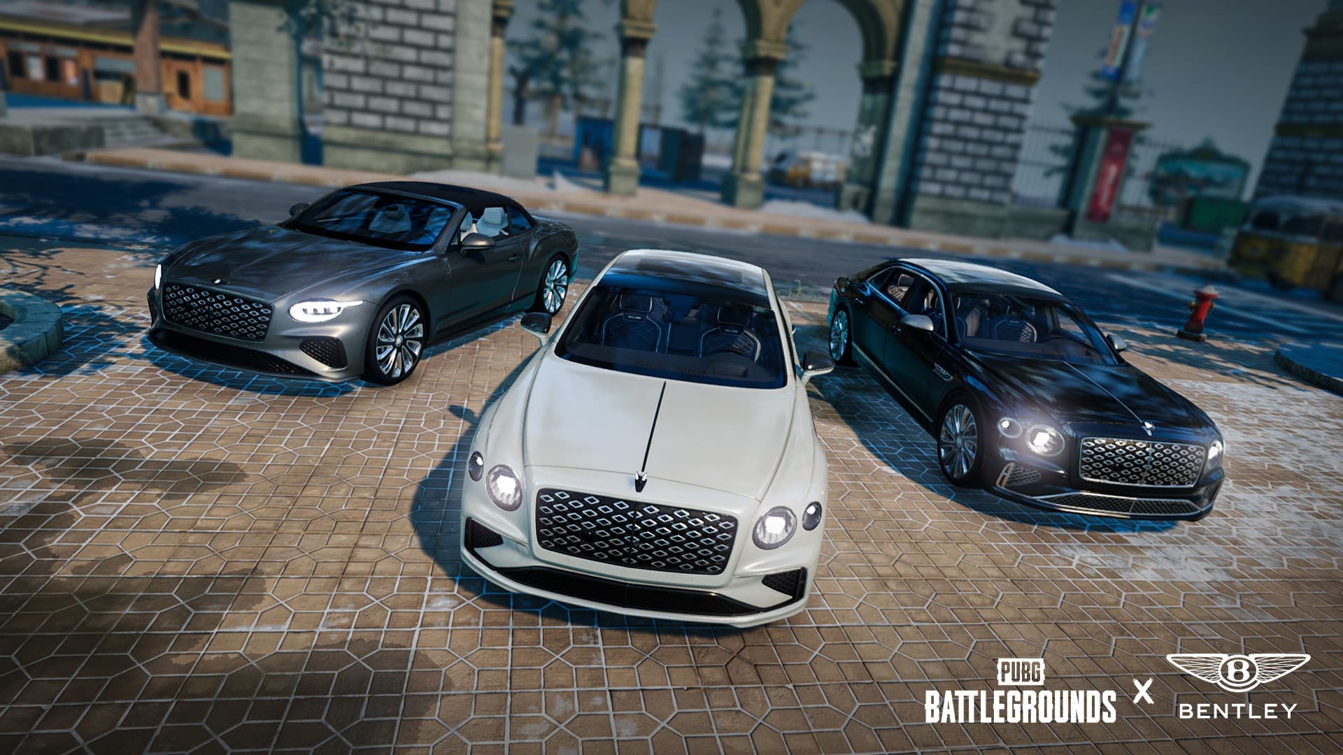 As três skins Bentley da Atualização 43.2 de PUBG: Battlegrounds.