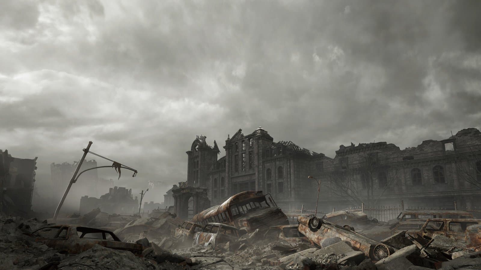 Raccoon City em ruínas em Resident Evil Requiem, o jogo que fecha a primeira década do plano da Capcom.