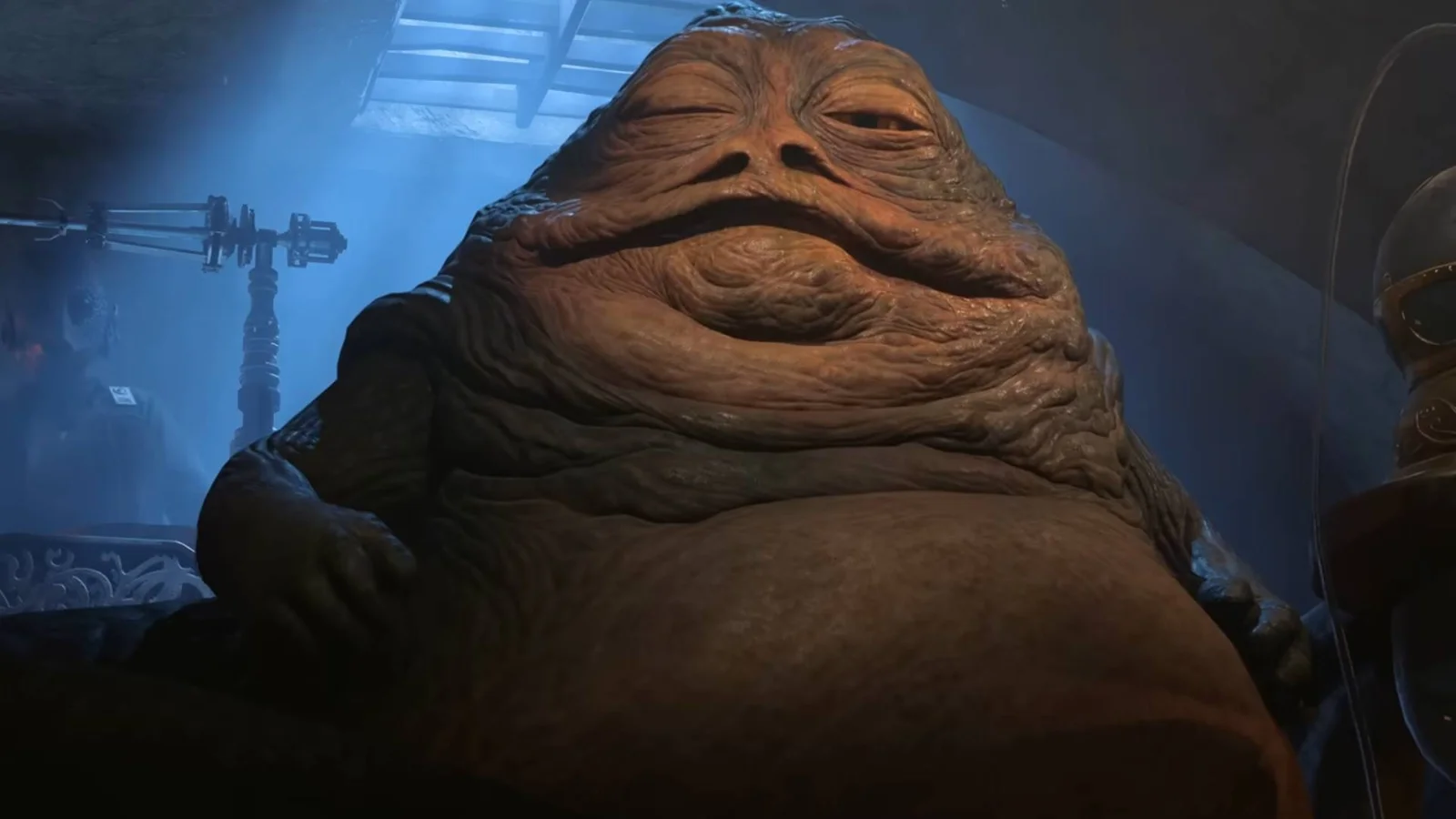 Jabba the Hutt em seu trono: um dos retornos que fazem o coração do fã bater mais forte.