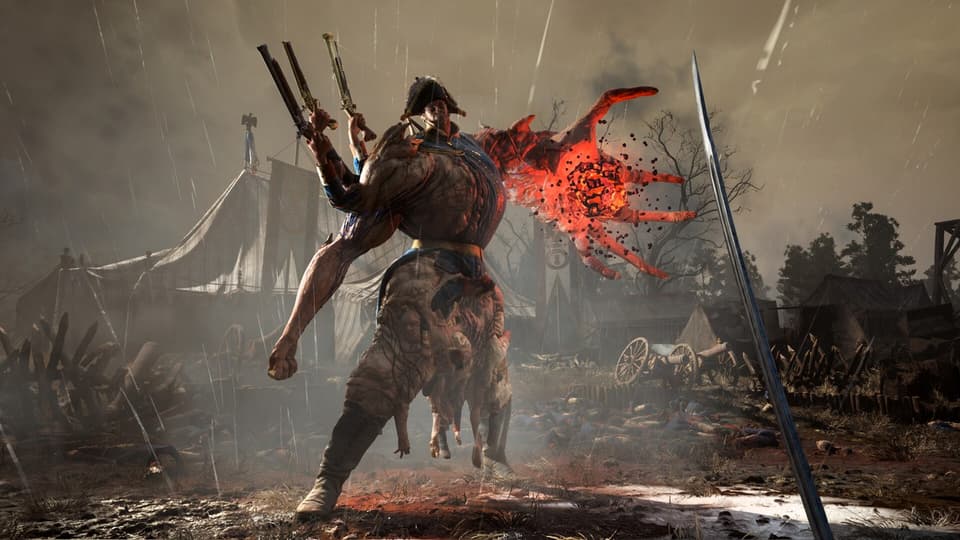 Imagem oficial de Valor Mortis com uma figura diante de um portal de raízes vermelhas