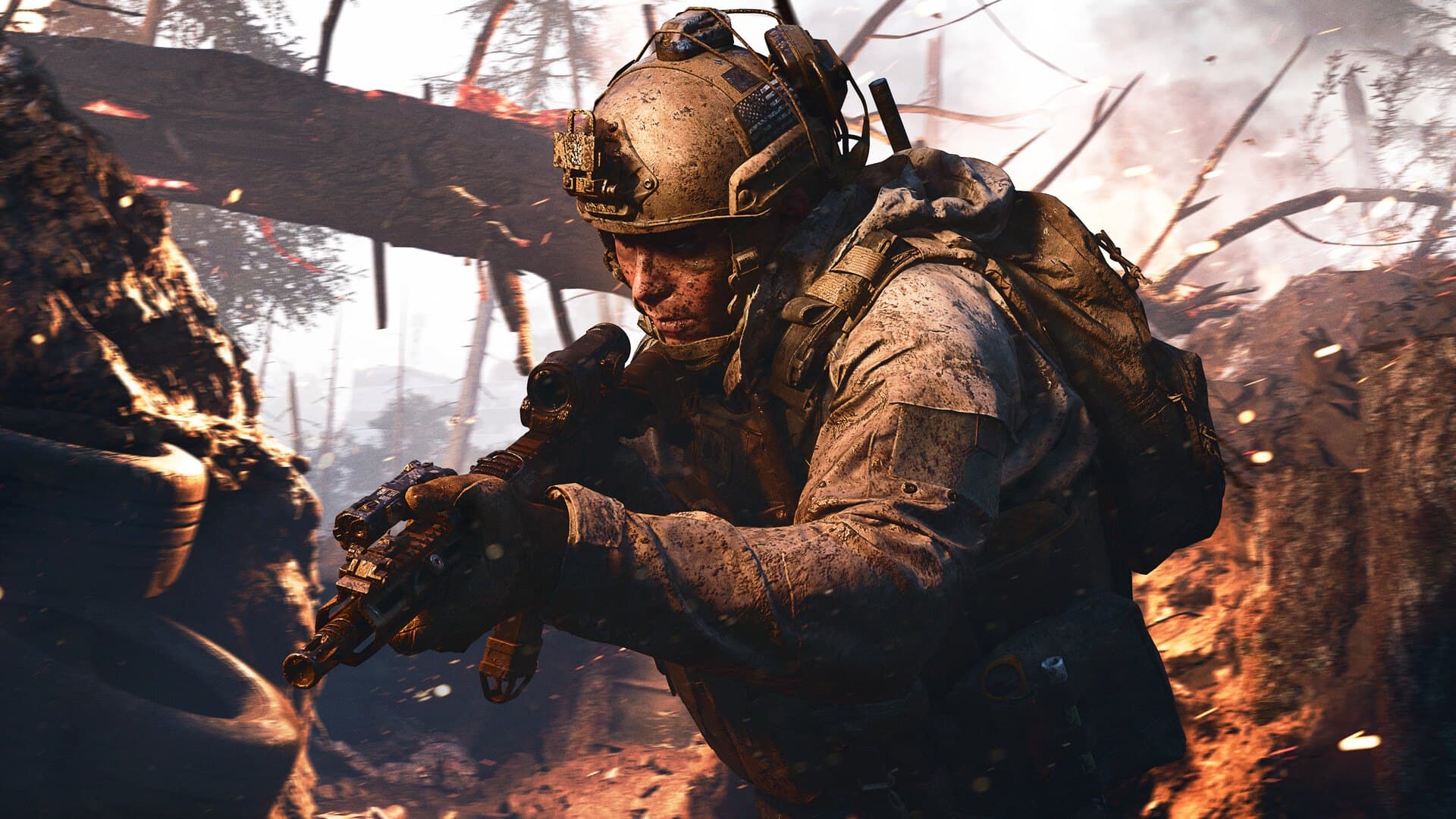 Operador em combate em Modern Warfare 4, que liderou as vendas físicas britânicas na semana de estreia.