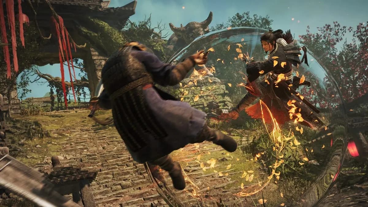 Wo Long 2: Wings of Ember com o protagonista usando habilidade de fogo em combate durante a Alpha Demo