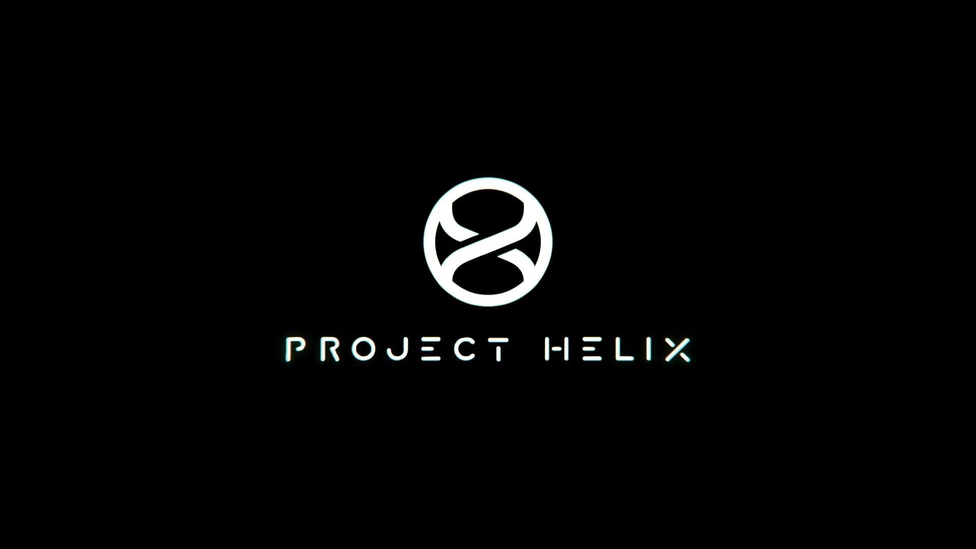 Logo oficial do Project Helix, próxima geração do Xbox, em fundo preto