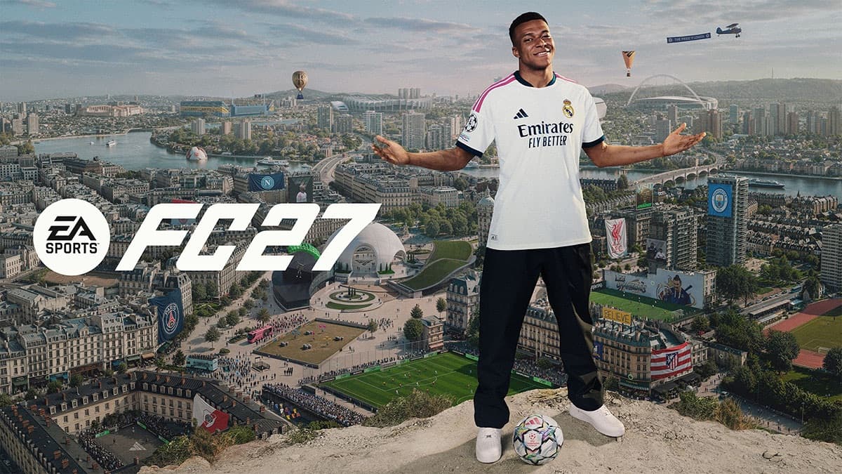 EA SPORTS FC 27 com Kylian Mbappé em imagem da divulgação do bundle para Nintendo Switch 2 no Brasil