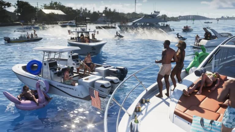 Imagem ilustrativa de GTA 6: embarcações e movimentação nas águas de Leonida.